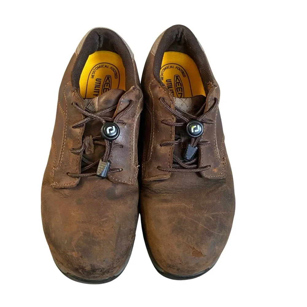Red Wing Safety Toe Work Shoes Sz 8.5 E2 41.5 Brown Leather Slip Resistant 6708